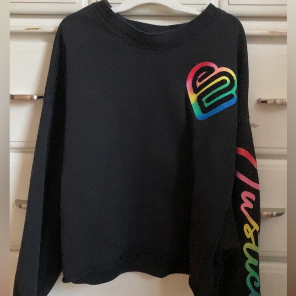 Rainbow and black Justice Crewneck